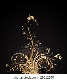 Ilustración vectorial del fondo floral del grunge