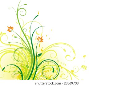 Vector illustration of Grunge Floral Background