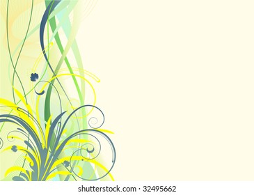 Vector illustration of Grunge Floral Background