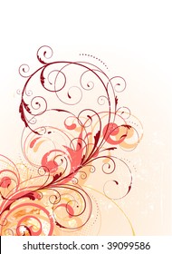 Vector illustration of Grunge Floral Background