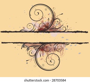 Vector illustration of Grunge Floral Decorative banner
