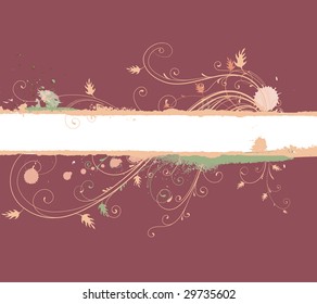 Vector illustration of Grunge Floral Decorative banner
