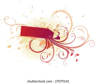Vector illustration of Grunge Floral frame