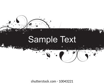 vector illustration of grunge floral sample text
