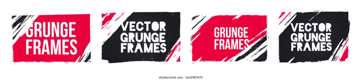 vector illustration. Grunge frame vector design. Modern stylish brutal frames for text and poster. graphic design element