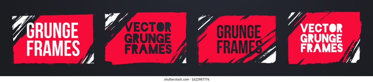vector illustration. Grunge frame vector design. Modern stylish brutal frames for text and poster. graphic design element
