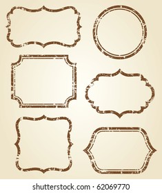 Vector illustration of grunge frames.