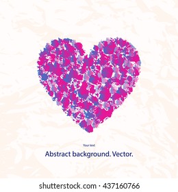 Vector illustration of a grunge heart with a pattern on a light background