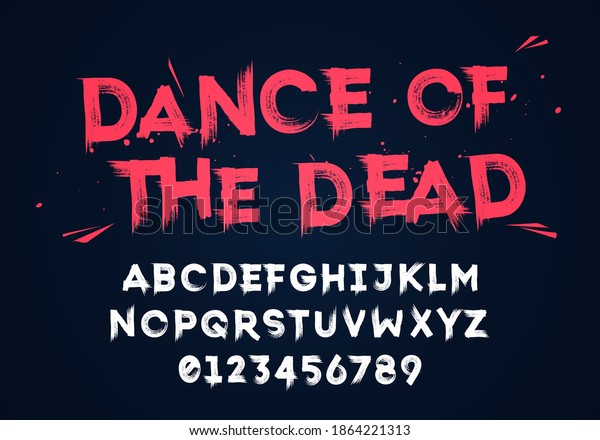 Vector Illustration Grunge Horror Typographie. Hand\
Made Brush Font.