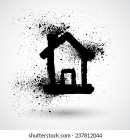 Vector illustration of grunge house