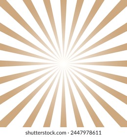 Vector illustration of grunge light brown sunburst