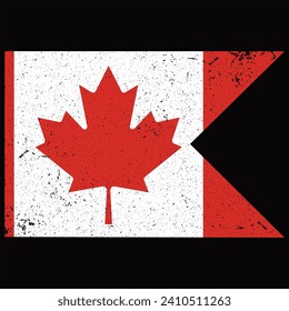 Vector ilustrativo de la antigua y gruesa bandera canadiense en peligro de extinción