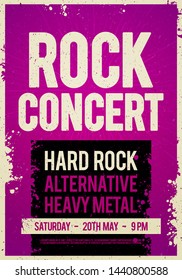 Vector illustration grunge rock festival design template with place for text.