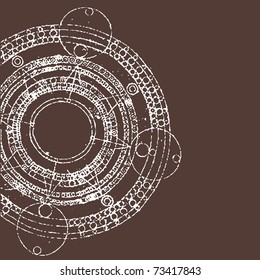 vector illustration of grunge round maya calendar