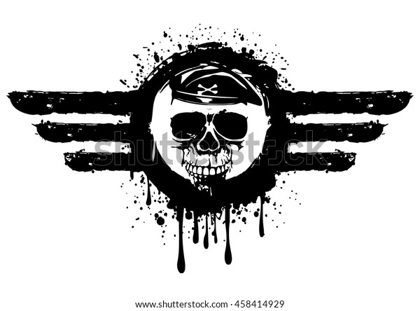 Vector Illustration Grunge Skull Frame Stock Vector (Royalty Free