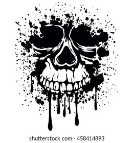 Vector illustration grunge skull for tattoo or t-shirt design