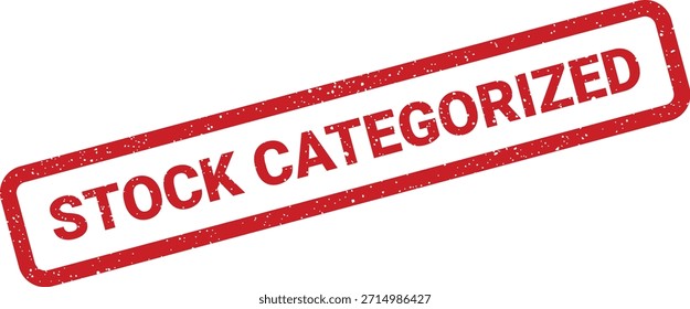 Ilustração vetorial de um selo verde exibindo "STOCK CATEGORIZED" na diagonal. Excelente para organizar inventário, sistemas de gerenciamento de dados ou processos de classificação.