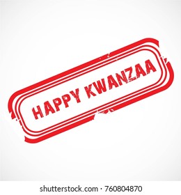 Vector illustration of grunge stamp for Happy Kwanzaa.