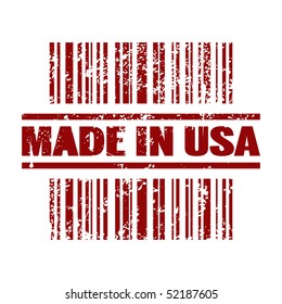 Vector illustration of grunge stamp marked "Made in USA"