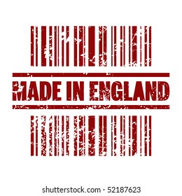 Vector illustration of grunge stamp marked "Made in England"