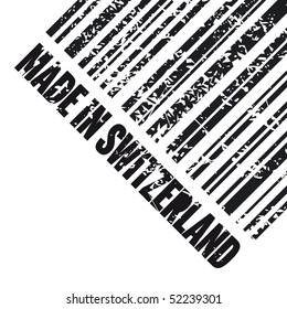 Vector illustration of grunge stamp marked "Made in Switzerland"