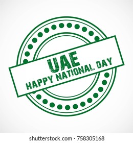 Vector illustration of a grunge stamp for UAE National Day. 