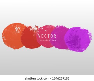 Vector illustration grunge style paint coloured blank round banner