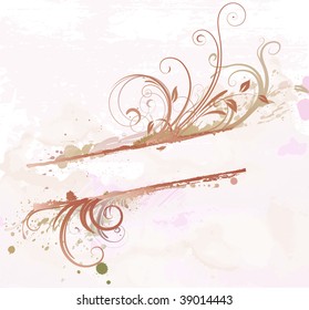 Vector illustration of  Grunge styled Floral Decorative banner