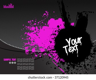 vector illustration - grunge text frames on grunge audio background with plenty of room for text