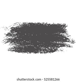 Vector illustration of grunge texture. Brushstroke of ink and dirty. Creative abstract design element. Gray splash isolated on white background.