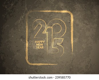 Vector illustration of grunge texture happy new year 2015 background design. 