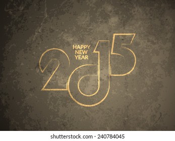 Vector illustration of grunge texture happy new year 2015 background design. 