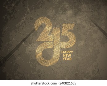 Vector illustration of grunge texture happy new year 2015 background design. 