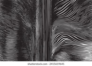 Ilustración vectorial de una textura gruesa delineada en negro con un aspecto texturado, aislada sobre un fondo blanco