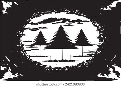 Vector illustration of a grunge texture outlined in black with textured appearance, white background