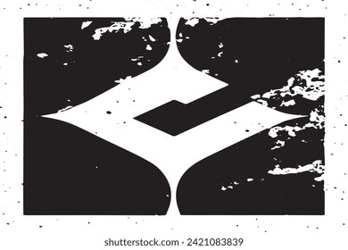 Vector illustration of a grunge texture outlined in black with textured appearance, white background