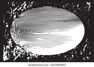 Vector illustration of a grunge texture outlined in black with textured appearance, white background