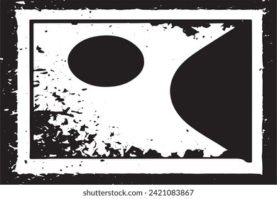 Vector illustration of a grunge texture outlined in black with textured appearance, white background