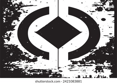 Vector illustration of a grunge texture outlined in black with textured appearance, white background