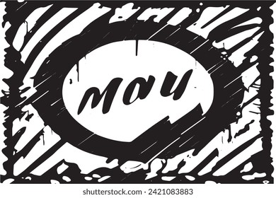 Vector illustration of a grunge texture outlined in black with textured appearance, white background