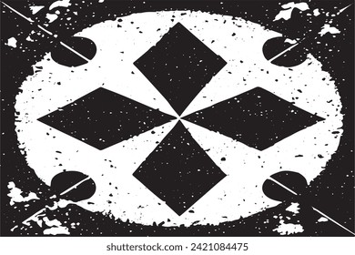 Vector illustration of a grunge texture outlined in black with textured appearance, white background