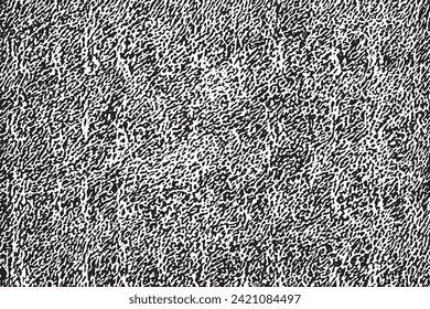 Vector illustration of a grunge texture outlined in black with textured appearance, white background