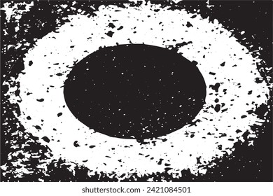 Vector illustration of a grunge texture outlined in black with textured appearance, white background