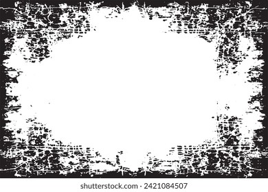 Vector illustration of a grunge texture outlined in black with textured appearance, white background