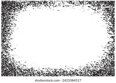 Vector illustration of a grunge texture outlined in black with textured appearance, white background