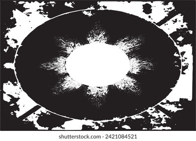 Vector illustration of a grunge texture outlined in black with textured appearance, white background