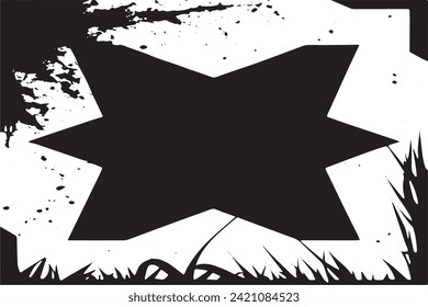 Vector illustration of a grunge texture outlined in black with textured appearance, white background