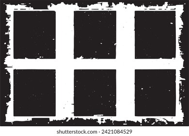 Vector illustration of a grunge texture outlined in black with textured appearance, white background