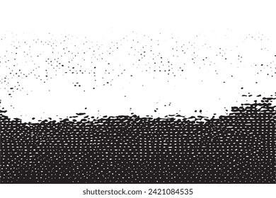 Vector illustration of a grunge texture outlined in black with textured appearance, white background