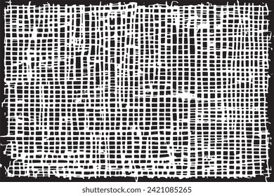 Vector illustration of a grunge texture outlined in black with textured appearance, white background